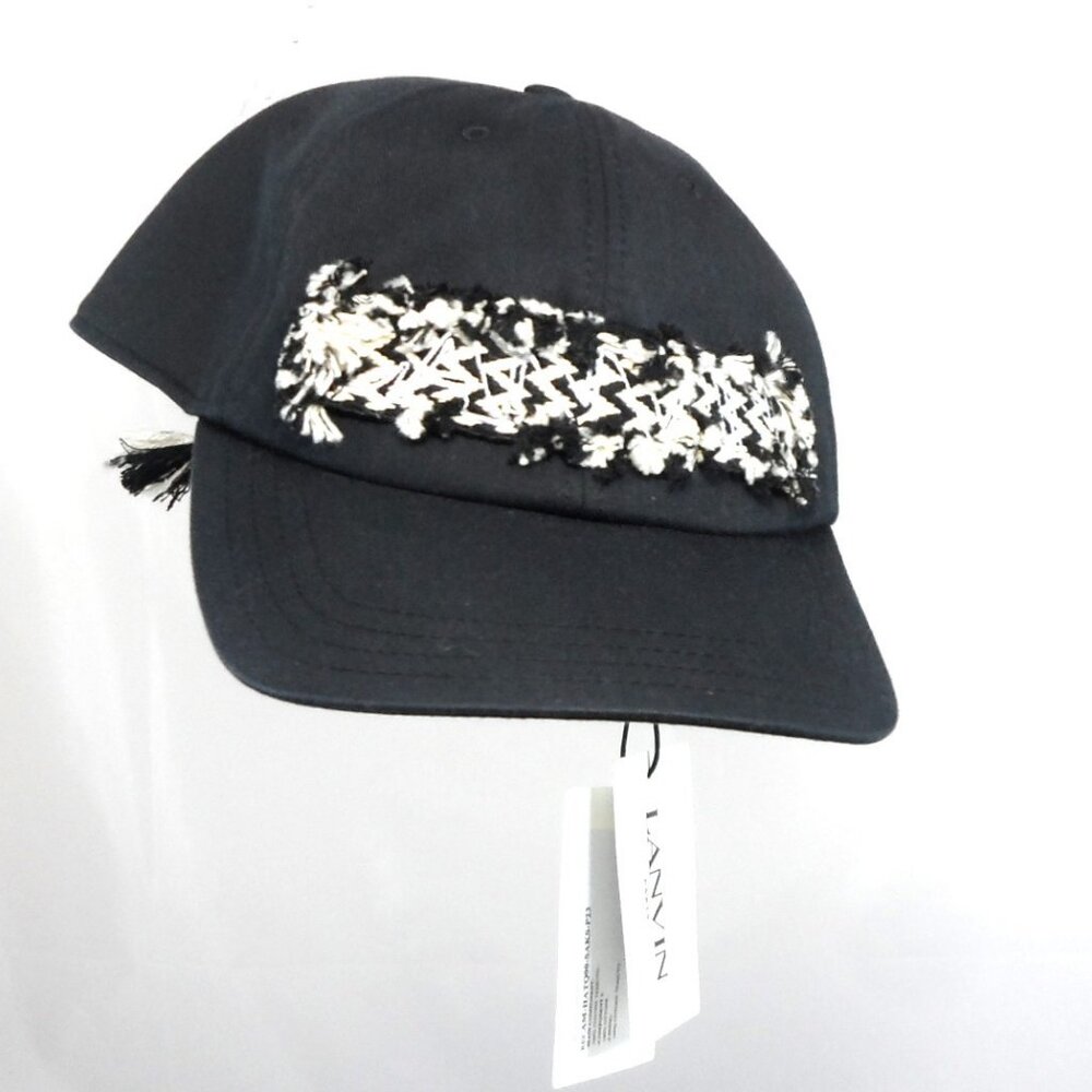NWT$360 LANVIN Curb Woven Logo Cotton Baseball Cap 60 Medium - Picture 9 of 11